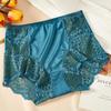 9089 Plus Size High Waist Lace Cutout Seamless Panties with Cotton Crotch