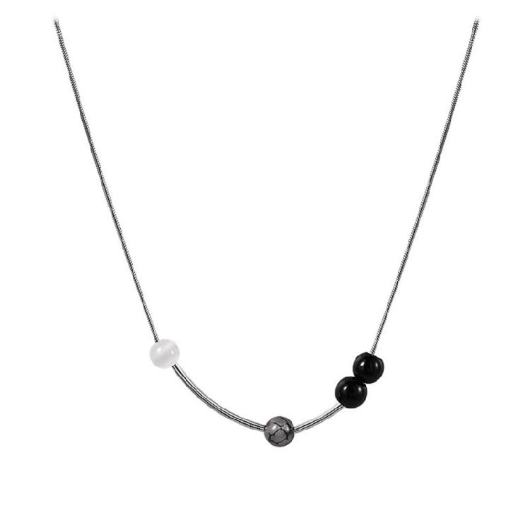 

Ink Opal Bead Pendant Necklace Simple Niche Cold Wind Hip-hop Clavicle Chain 1