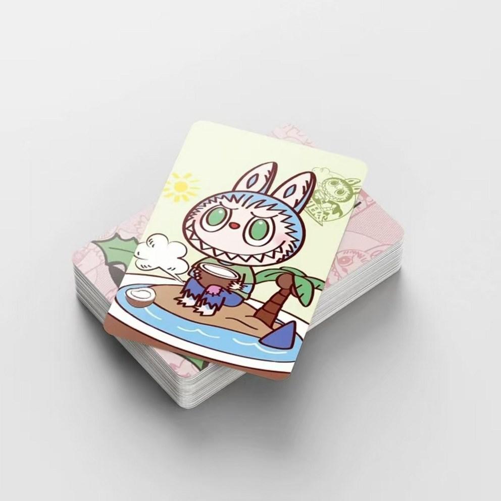 Sada 92 roztomilých karet s postavičkou Labubu, dárek pro chlapce a dívky ze základní školy