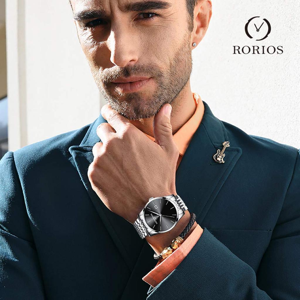 RORIOS Orologio Uomo Luminoso Calendario Orologio
