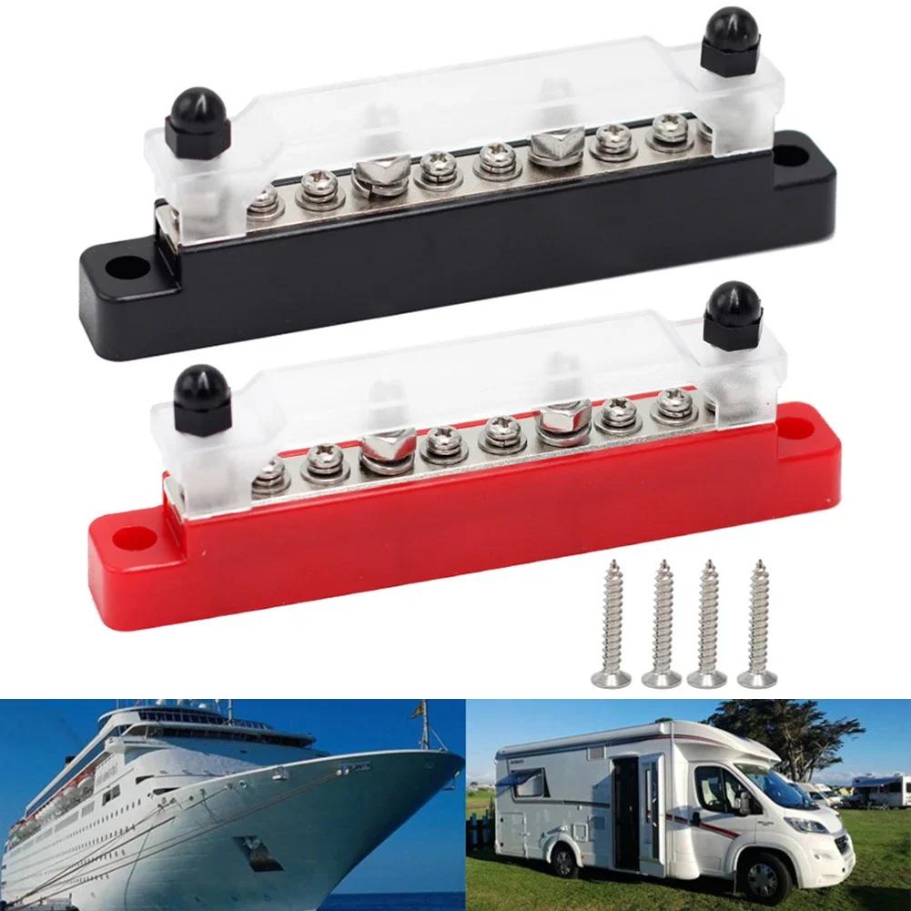 Battery Distribution Block 150A RV Terminal Cable Screws Copper Plates Easy Installation Excellent Conductivity