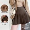 Women's High Waist Pleated Skirt A Line Slim Solid Color Preppy Mini Skirt Casual Skirt