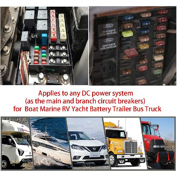 30 Amp Auto Reset Circuit Breaker ATC/ATO Resettable Fuses Low Profile Automotive Satandard Blade Fuse DC12V-32V for Car Truck RV Marine Boat 10 Pack