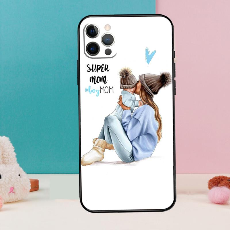 

SUPER MOM MOTHER MAMA CUTE BABY Phone Case For iPhone 17 Air 16 15 14 12 11 13 Pro Max 12 13 mini 15 16 Plus 16e Cover Coque iPhone 15 Pro