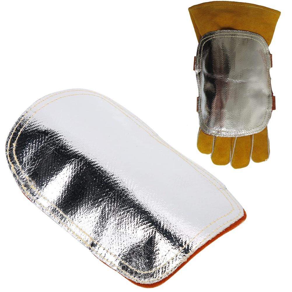 Thermal Insulated Welding Protective Hand Shield with Fire Resistant Cowhide and Aluminum Coating for Industrial Use