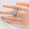 Luxury Inlaid White CZ Women's Ring Trendy Gold Color Geometry Daily Wear Party Jewelry Anniversary Gift