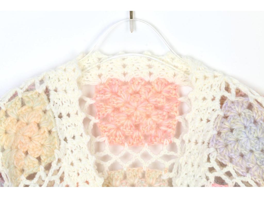 Rainbow Crochet Ethnic Style Color Block Cardigan: Hand-Knitted Sweater for Women - Perfect for Autumn and Winter