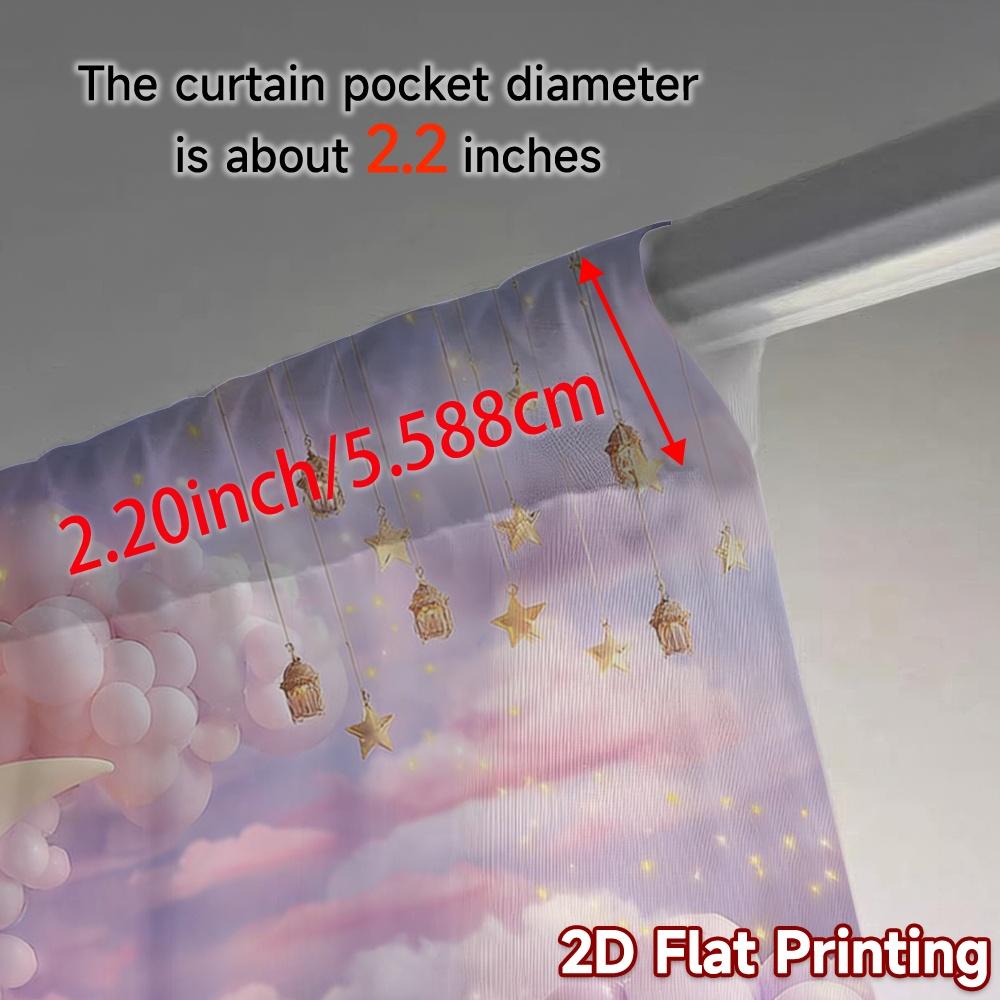 2pcs   2D FLAT PRINTING Curtains (Without Rod) Dreamy Moonland Modern Curtain Modern Durable Polyester Curtains Thermal