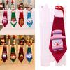 Tie Christmas Bow Light Up Santa Claus Holiday Sequin Ties Xmas Party Decor Gift