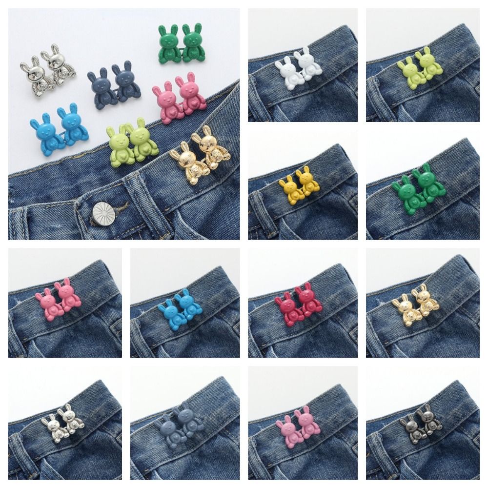 

Multicolour Rabbit Snaps Detachable Pant Clips Removable Pins Blouses