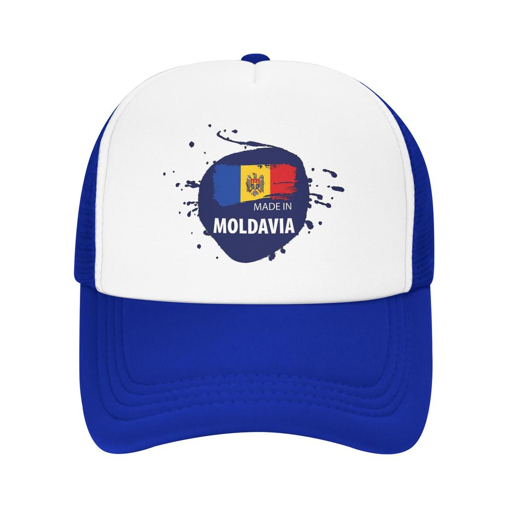 Summer Mesh Sun Hats Ripped Rip Open Moldova Flag Palm Summer Baseball Cap Trucker Hat Female Male Sun Visor Baseball Caps