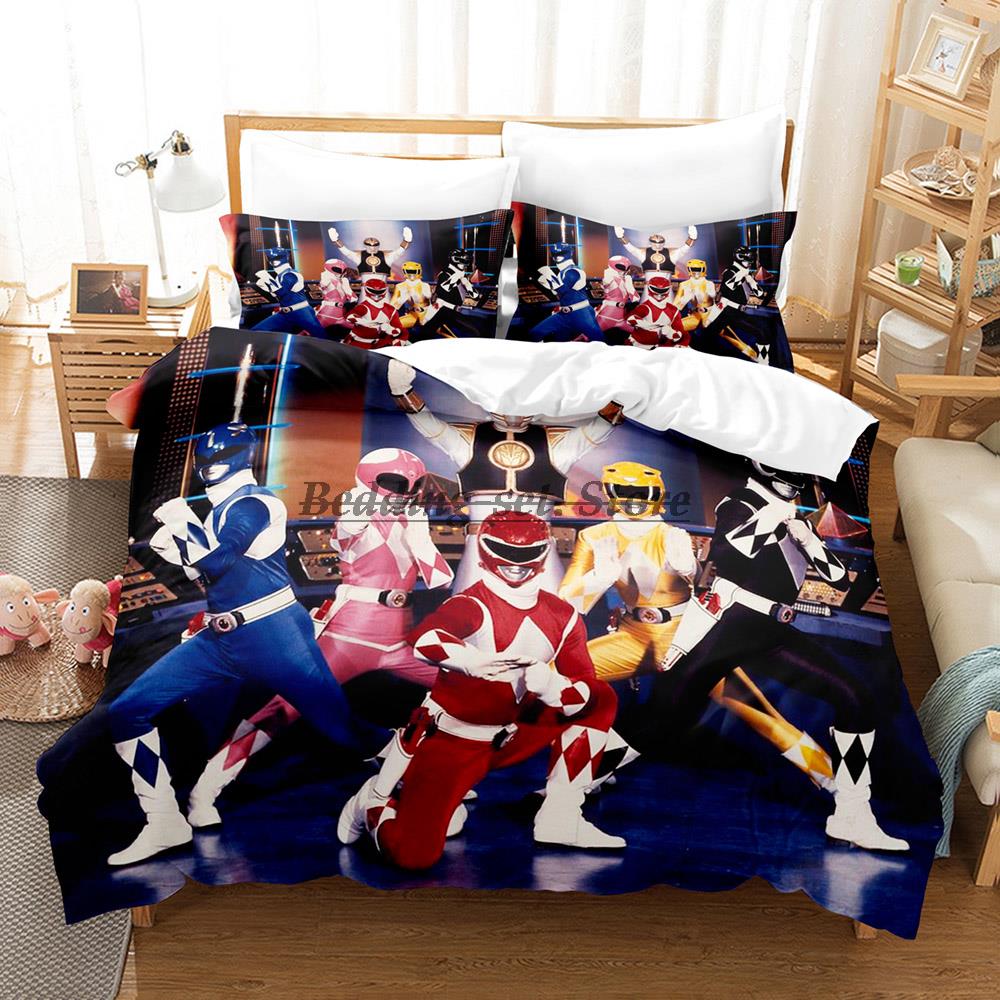 Exquisite Fashion Items Unisex 1995 Mighty Morphin Bedding Set Single Twin Full Queen King Size Bed Set Aldult Kid Bedroom Duvetcover Set 3D