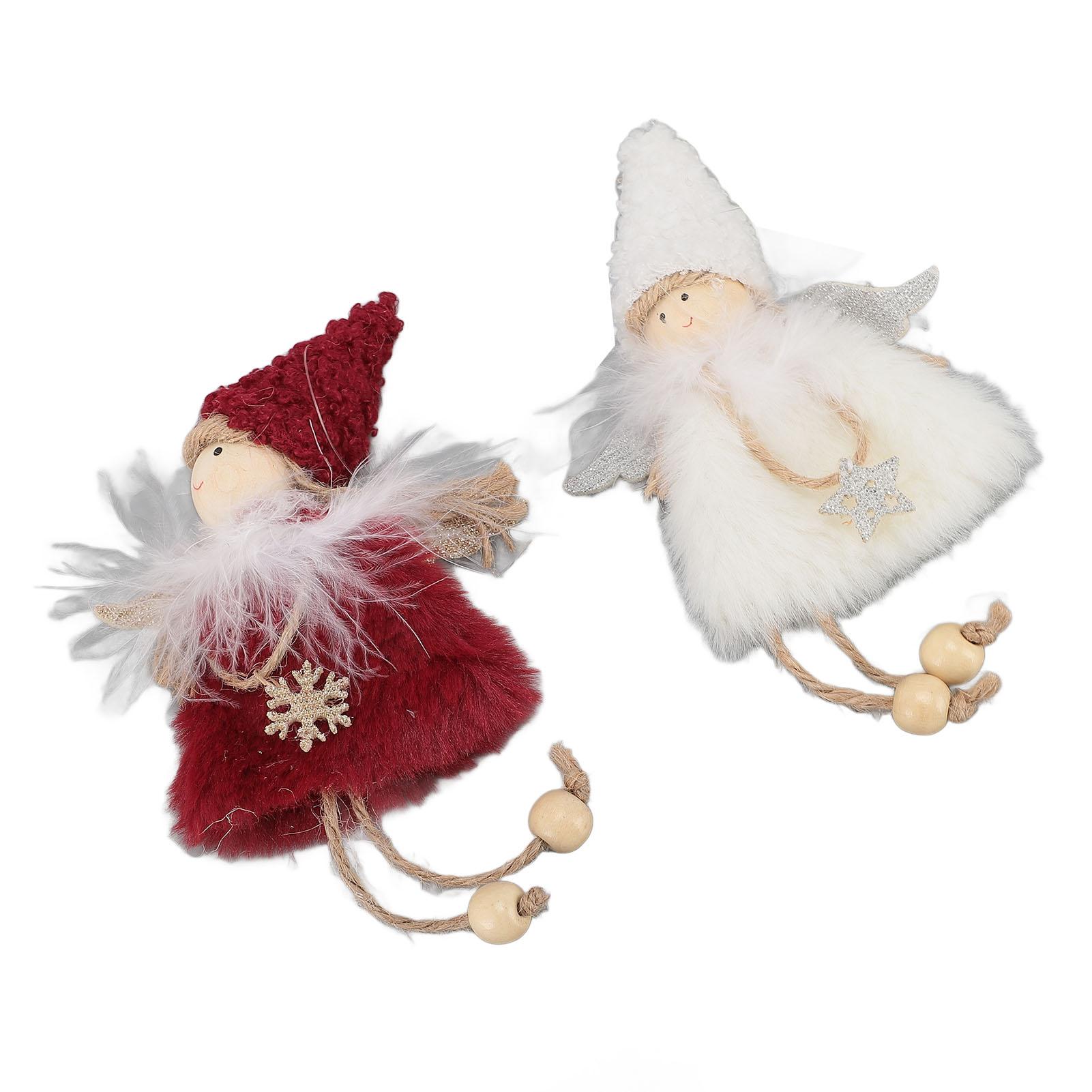 

2 шт. Рождественские плюшевые украшения на елку, мини-мягкая дверь, настенное украшение для кукольного домика для девочек, белый красный