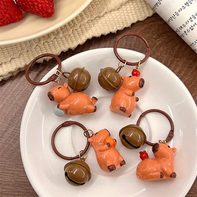Capybara Keychain Funny Scarf Capibara Bag Hanging Kapibara Pendant Cute Funny Fashion Animal Keyring
