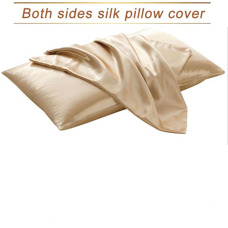 Buy Pure Imitation Silk Satin Pillowcase Comfortable Smooth Pillowcase