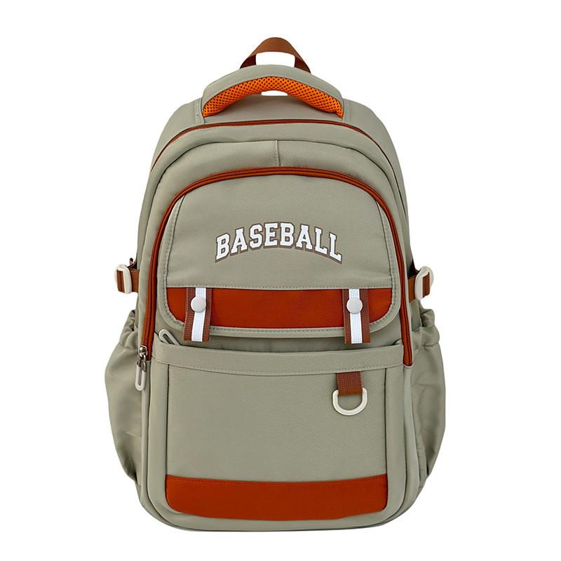 Letter Multicolor Baseball Nylon School Bag With Breathable Padding Teens For