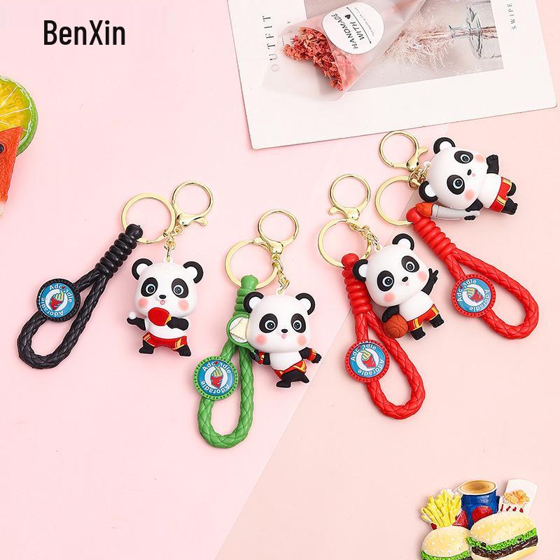 Exquisite Sports Panda Keychain Charm: Doll Pendant & Bag Accessory