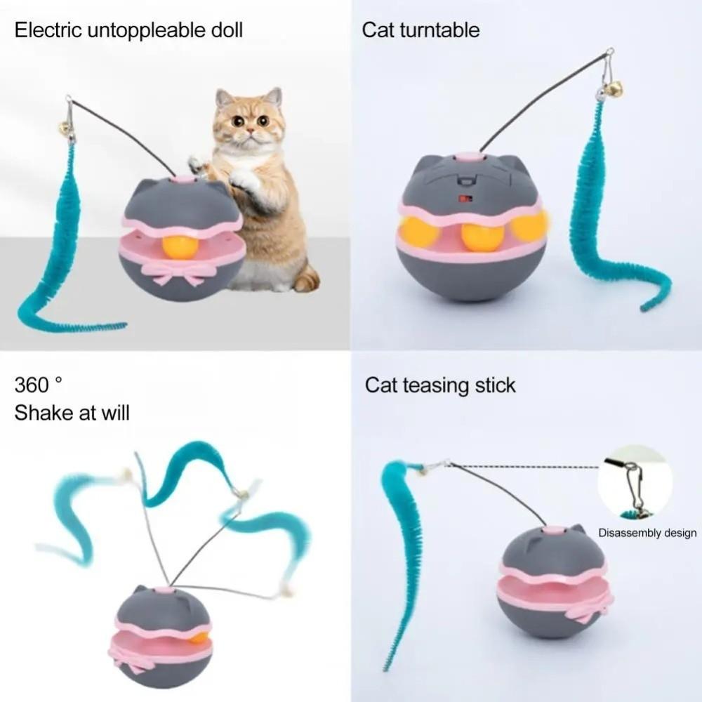 Roller Track Electric Cat Roller Track With Bell Cat Teasing Stick Cat Tumbler Toy Kitten Toy