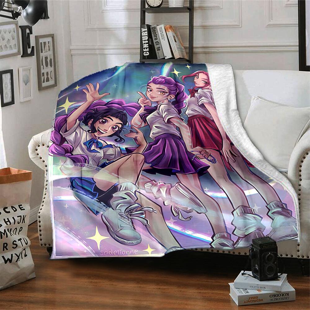 1Pc Purple Hair Hunter Blanket For Couch Bed Plush Cozy Fuzzy Blanket Super Soft Warm Blankets For Fall And Winter 0918206