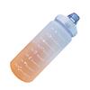 Straw Bottle Leakage Proof Frosted Gradient Color   Open Sports Water Cup with Handle Clear Scale 2000ml