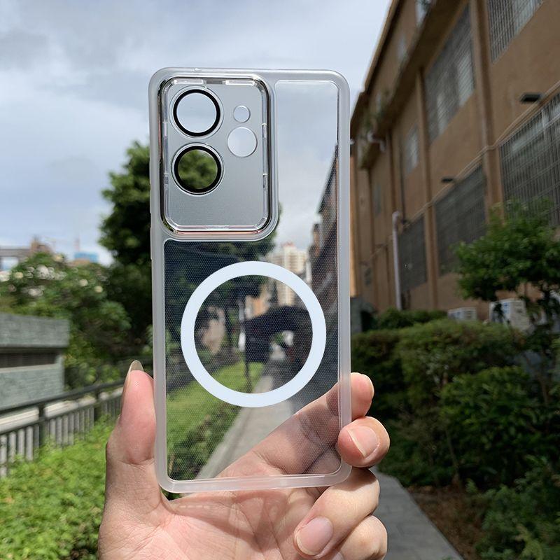For OPPO Realme GT 6 6T 5 Pro 3 Case Soft TPU Transparent Magnetic Lens Protective Back Cover Case For Realme GT Neo 6 Se 5 3T 3