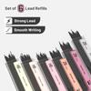 Pen Mechanical Pencil Set with Lead and Eraser Boho Theme Cute Aesthetic Pastel LED Pencil Mr. Refills, 6-Pack 0.5mm & 0.7mm, 0.7mm