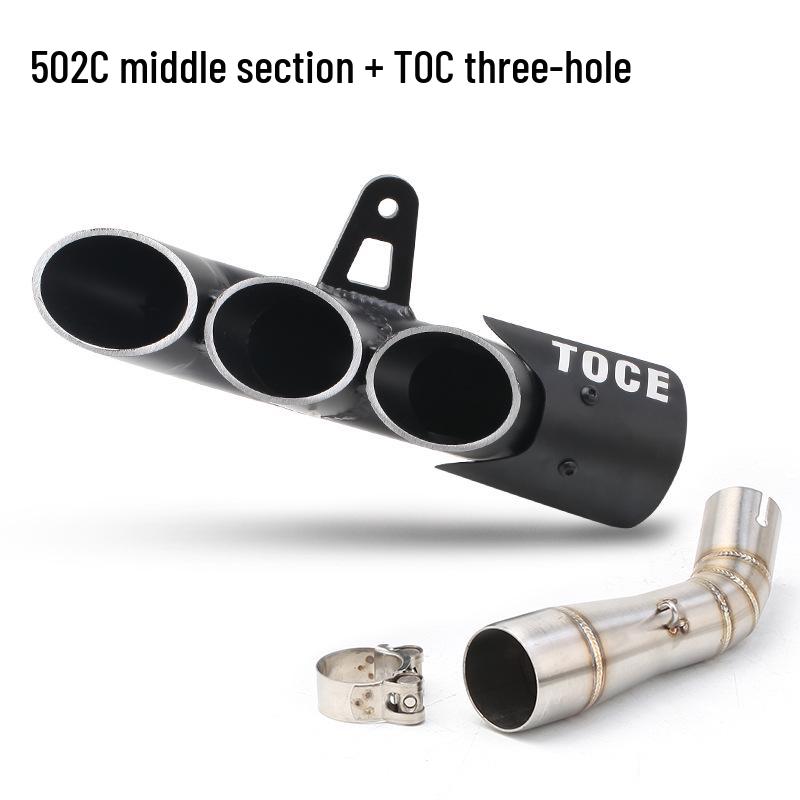 Compatible Mid and Rear Pipe Exhaust for Benelli Leoncino 500, Jinpeng TRK502, Big Devil 502C.