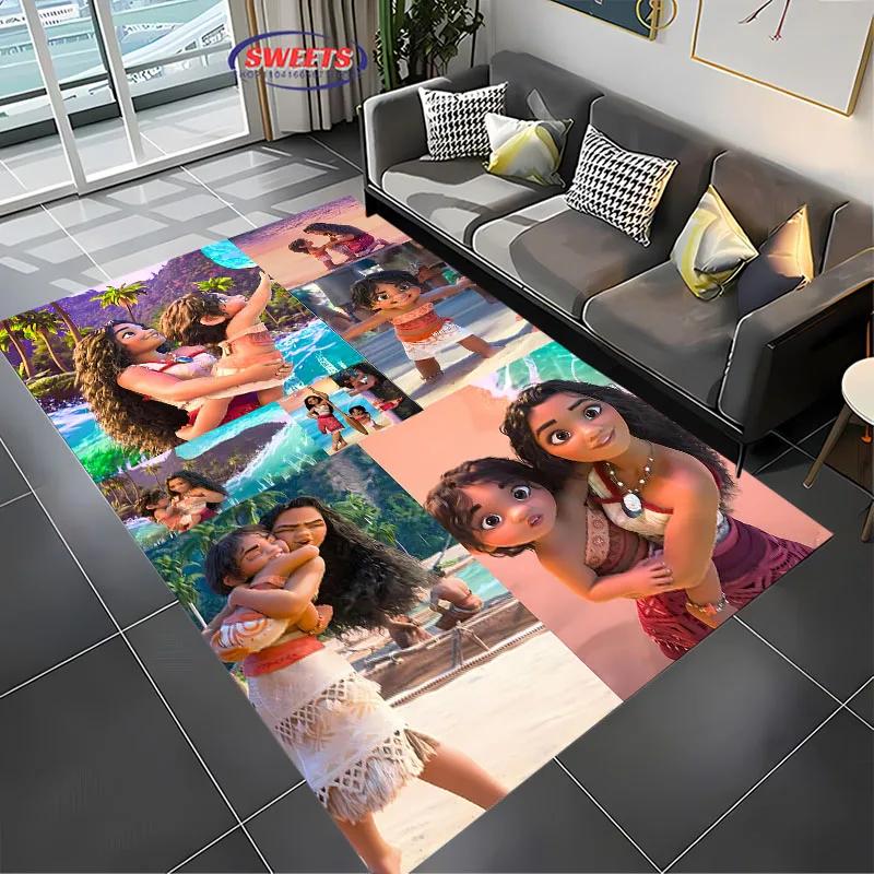 Disney Moana Cartoon Carpet New Release! Bedroom Living Room Bed Mat, Non-slip Exquisite Home Decor, Durable Washable Rug