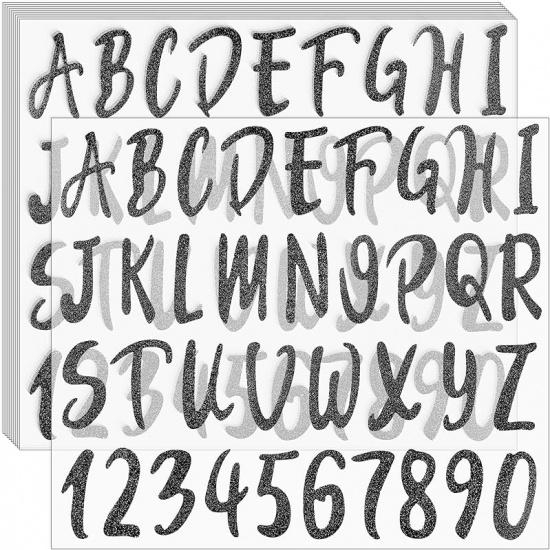 Glitter Alphabet Letter Stickers 360 Pieces 10 Sheets Self Adhesive Silver Letters,2Inch