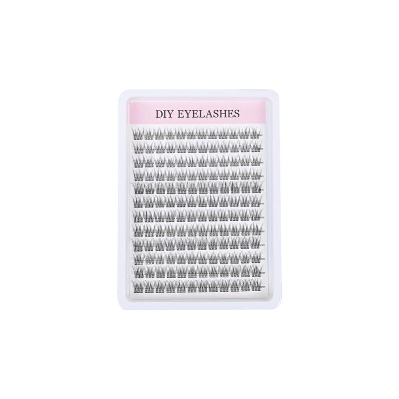 Mermaid Triple-Row Fish Tail Self-Adhesive Eyelashes - Natural, Soft, Upright Single Cluster Style