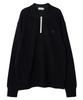 MAYOL Half-Zip Long-Sleeve Polo Sweatshirt_Black