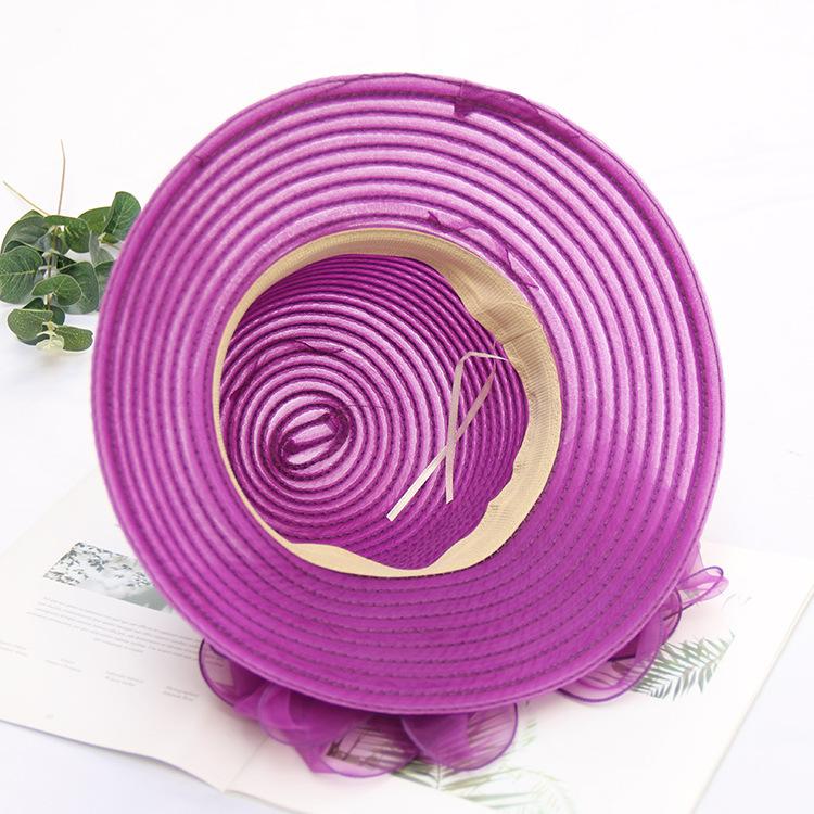 Women Organza Bucket Hats Elegant Bow Church Hats Lightweight Derby Tea Party Hats