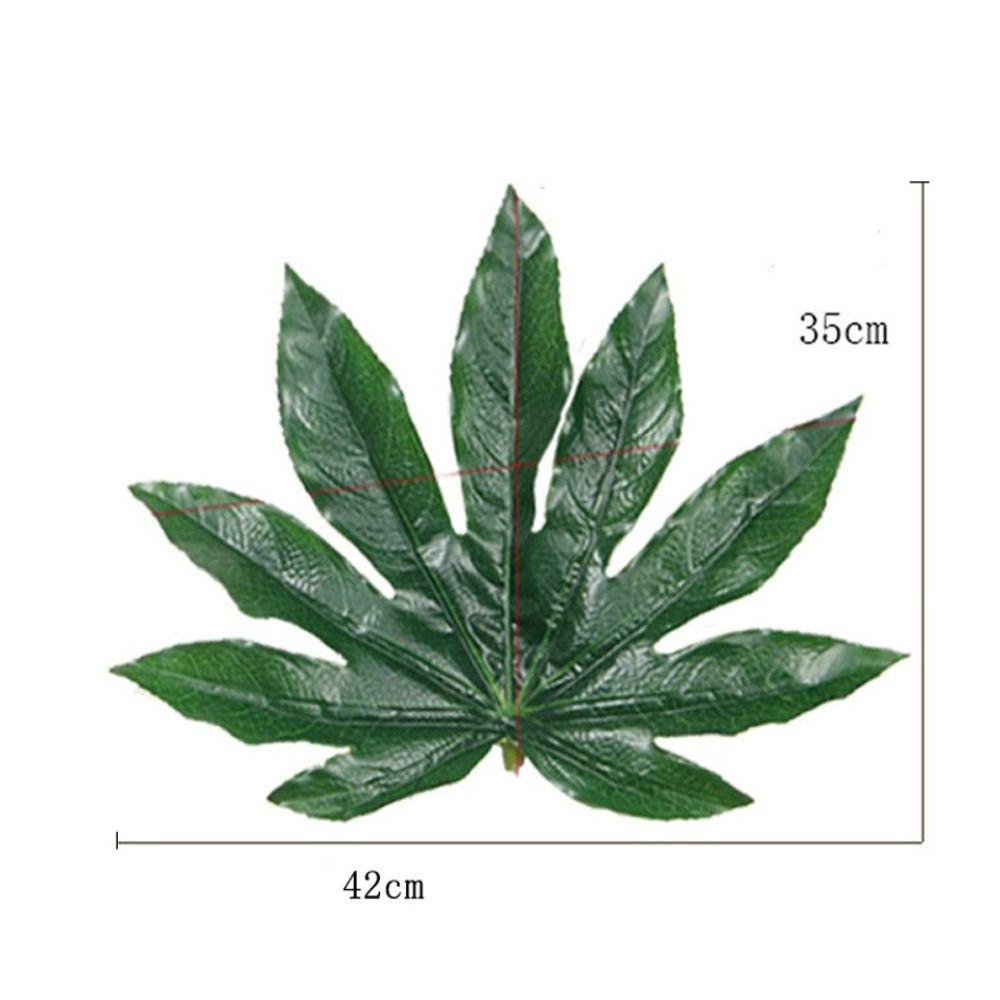 

5pcs Elegant Artificial Octagonal Leaf Realistic Artificial Plant Home Decor XL темно-зеленого