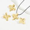 Simple hip-hop style flower earrings ring set personalized 18K gold electroplated long necklace women's jewelry