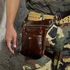 Meigardass Leg Genuine Bag for Outdoor and Men's Bag, Leather, Multifunctional, Thigh/Hip Motorcycles, Use, Waterproof, Abrasion-Resistant (Brown