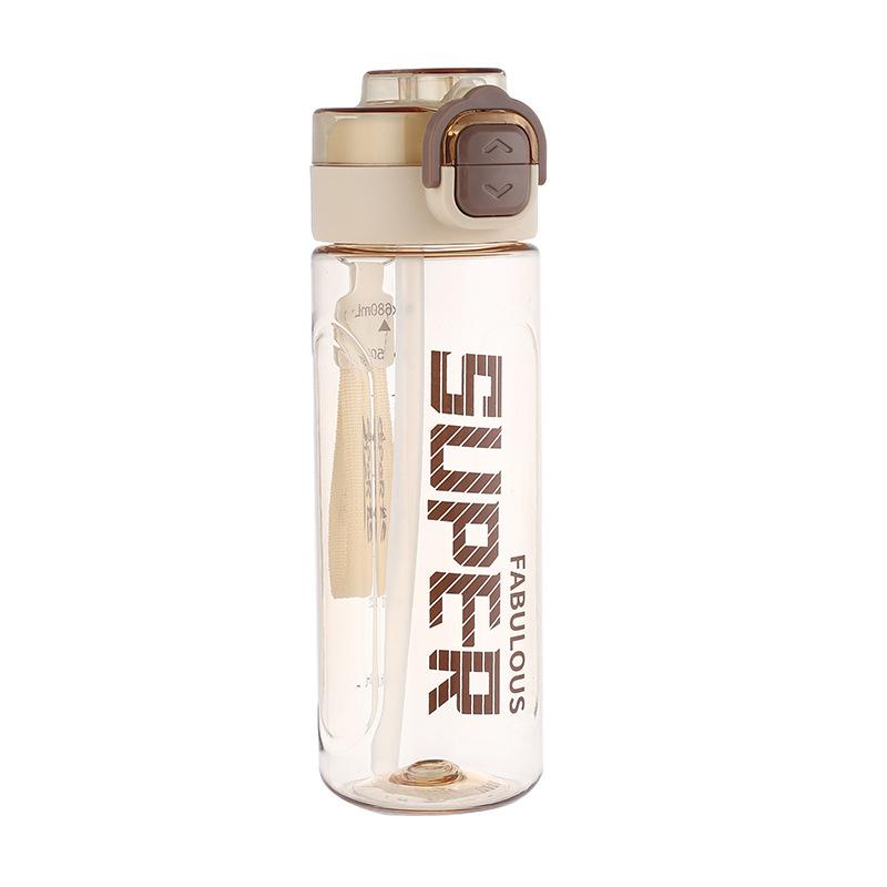 Water Bottle Large Capacity Summer Plastic Water Cup Straw Male and Female Students Sports Kettle Portable Fitness Internet Celebrity Ins Double