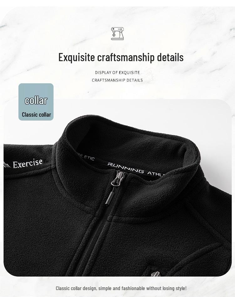 Herren Herbst/Winter Stehkragen Fleeceweste: Warme, mit Samt gefütterte, lässige Outdoor-Jacke