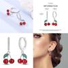Women Hoop Earrings 2025New 925 Silver Sweet Cherry Earring Wedding Engagement For Girlfriend Wife Birthday Gift
