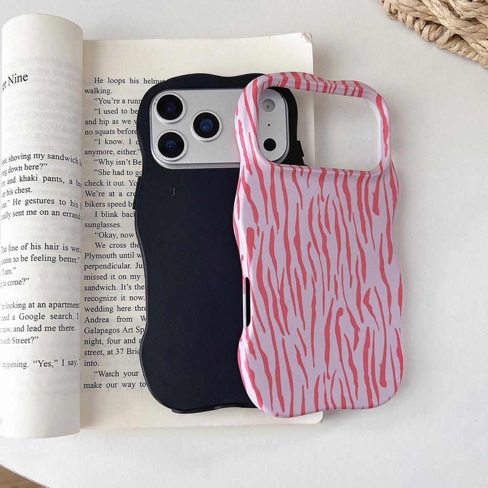 Lovely 2 in 1 Zebra Stripes Wave Edges Case for For Iphone 13 14 1 16 Pro Max Air Shockproof Cover for For Iphone 17 Pro Max Case Funda