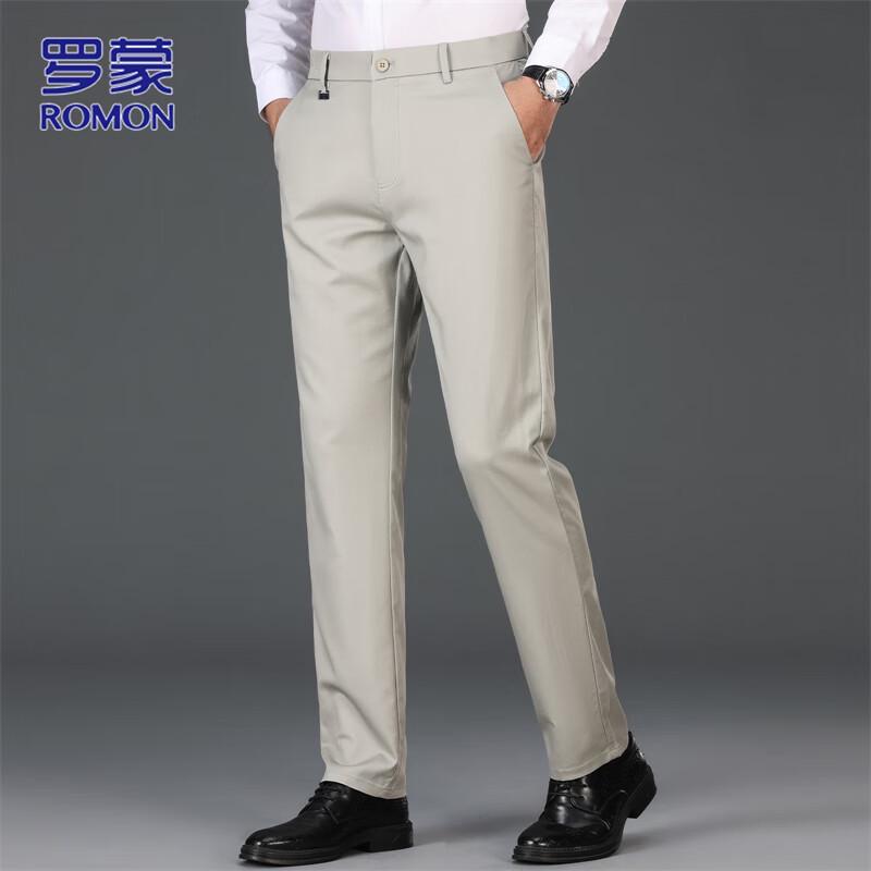 ROMON Men's Straight-Leg Casual Business Pants