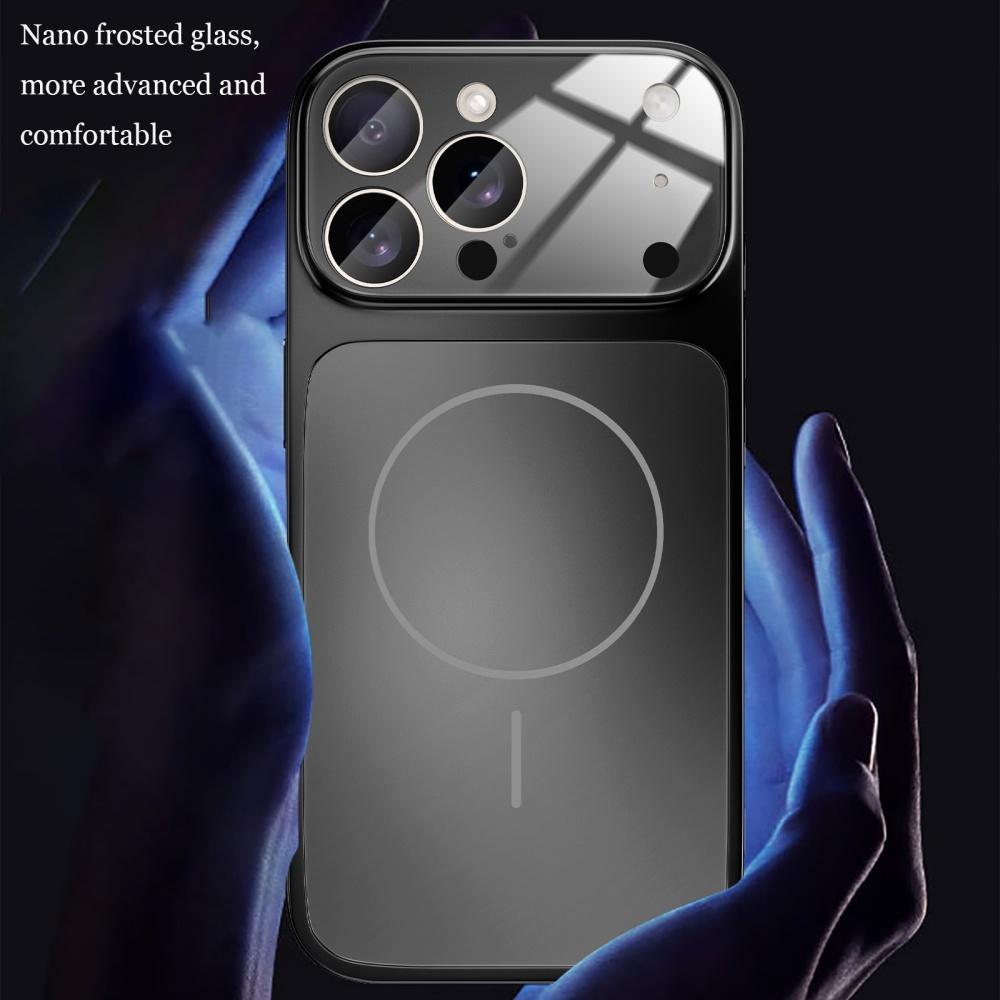 For iPhone 17 Air 16 15 14 13 12 Pro Max 17Pro Magnetic Original Glass Nano Matte Case For Magsafe Wireless Charging Armor Funda