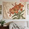 Luxuriöse Lilien Blumenteppich Wandbehang Leinwanddruck Botanische Kunst Dekoration Boho Stil Wohnaccessoire Dekoration