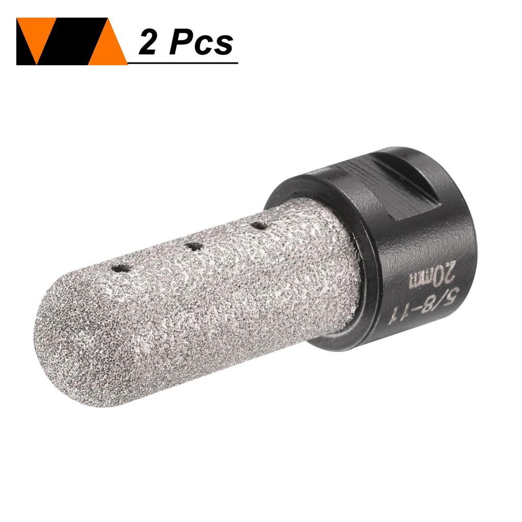 Uxcell Diamant-Fingerbohrer, Set mit 2 Stück, 20 mm Durchmesser, Trockenkern, 5/8"-11 Gewinde, Diamant-Fasenbohrer zum Aufweiten, Formen und Fräsen vorhandener Löcher in
