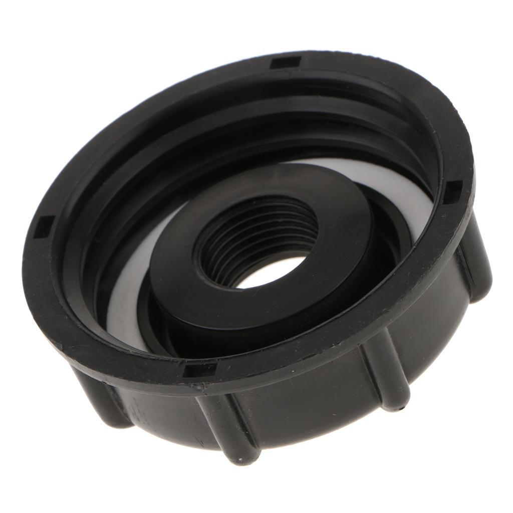 1000 Water Tote Tank Adapter Hose Cap 60mm Coarse Thread Outlet, 1/2inch+3/4inch=2PCS