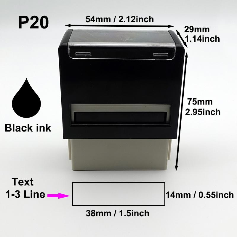 Custom Self-Inking Stamp Customized Self-Inking Business Address Wax Seal Name Handicrafts Personalize Rubber Stamps P20-black ink