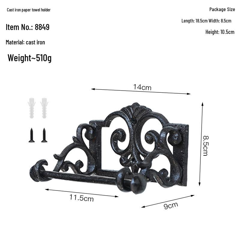 Iron Art Black Irregular Towel Ring for Hotel Bathroom