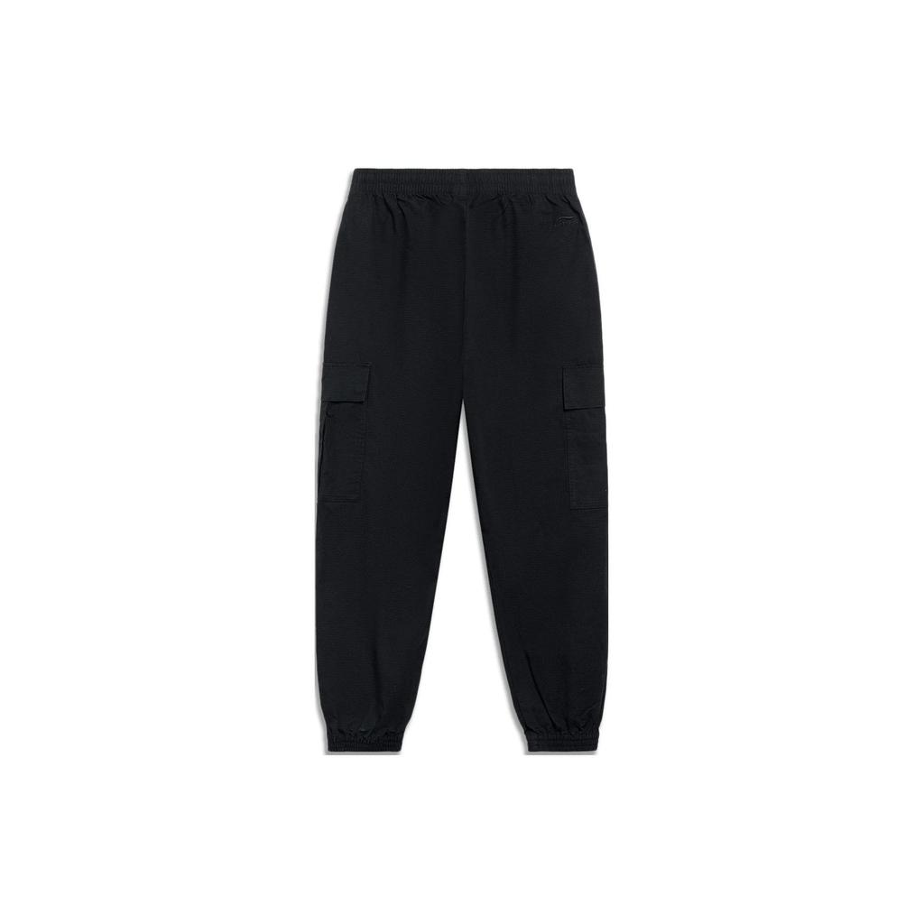 Li-Ning SS23 Embroidered Letter Sports Casual Pants Men Bottoms Black AKXT021-1