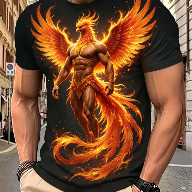 Herren Mode 3D Gedrucktes Herren T-Shirt Rundhals Kurzarm Trendige Streetwear