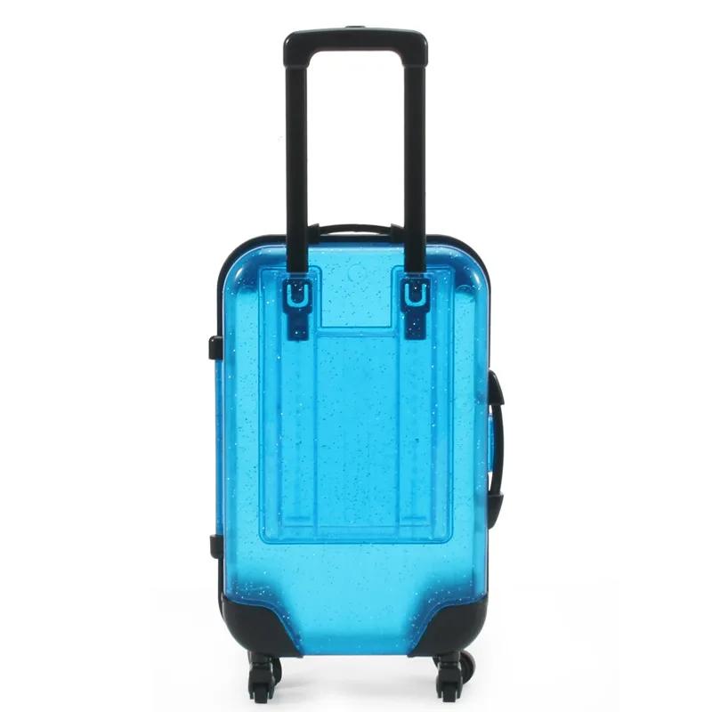 1PC Mini Trolley Luggage For Storing Doll Clothes Shoes Jewelry Cute Plastic Small Suitcase Box Dollhouse Decoration Accessories