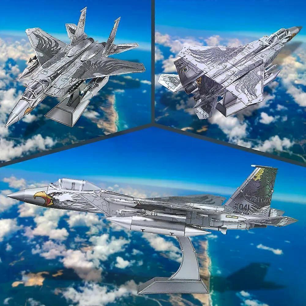 Piececool 3D Metalen Puzzels F-15 Vechter Montage Model Kits voor Volwassenen DIY Vliegtuig Puzzel voor Verzameling Verjaardagscadeaus